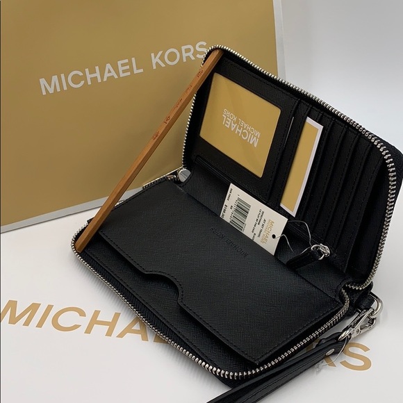 Michael Kors Jet Set Travel Phone Wallet Wristlet Black signature - Picture 13 of 16